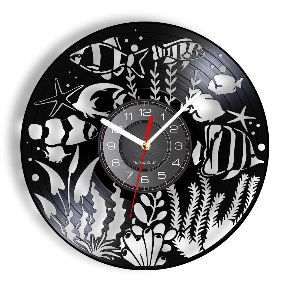 Aquarium Marine World - Reloj de Pared de Vinilo con