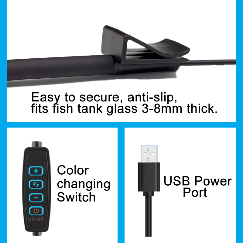 Lámpara LED USB para acuario,  - Aquarium Marine Lights reseña y precio